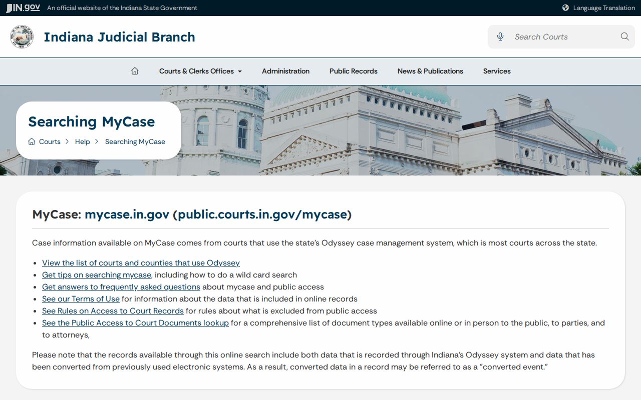 Pulaski County case lookup public access limits
