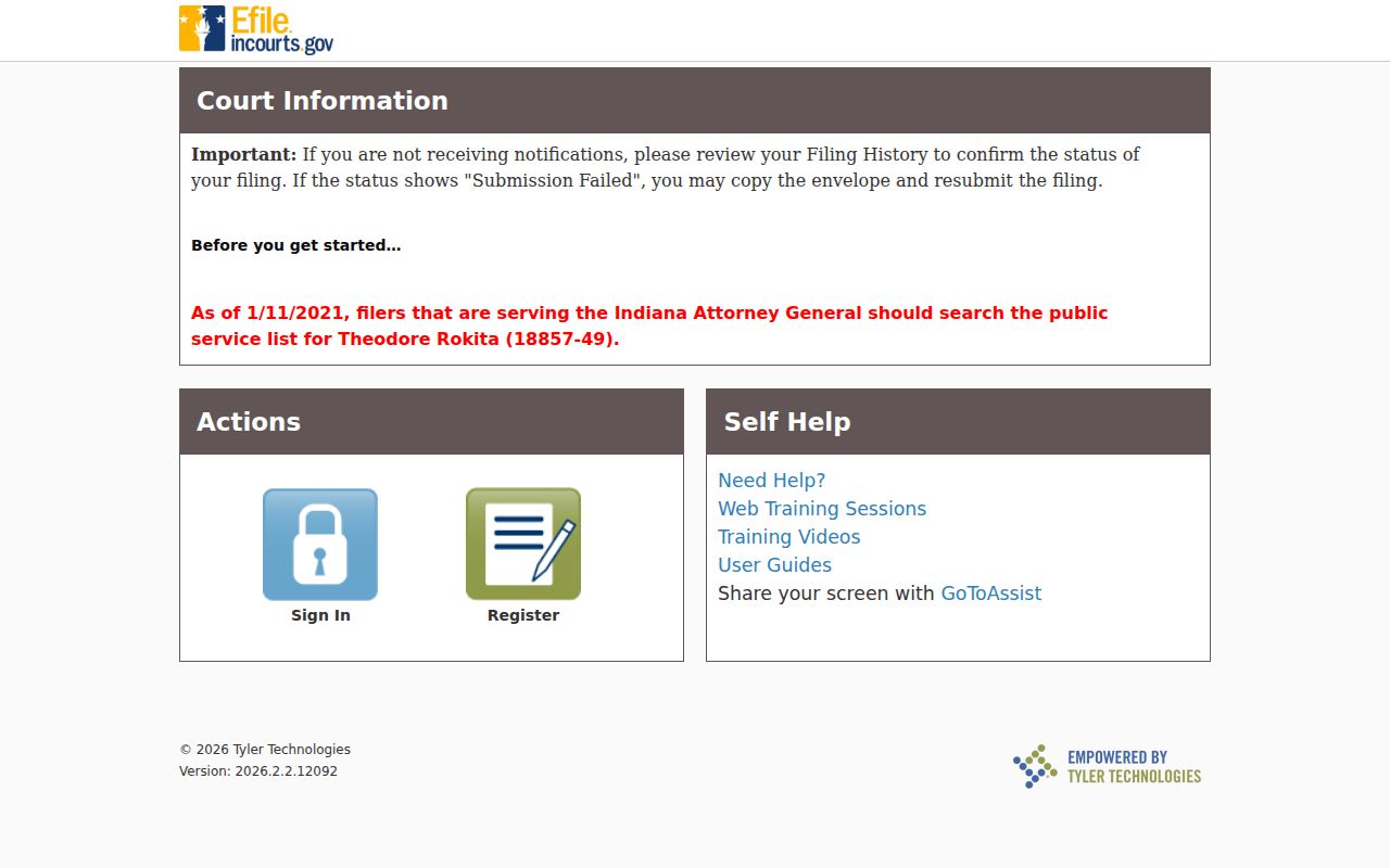 Tyler Technologies INcourts electronic filing provider