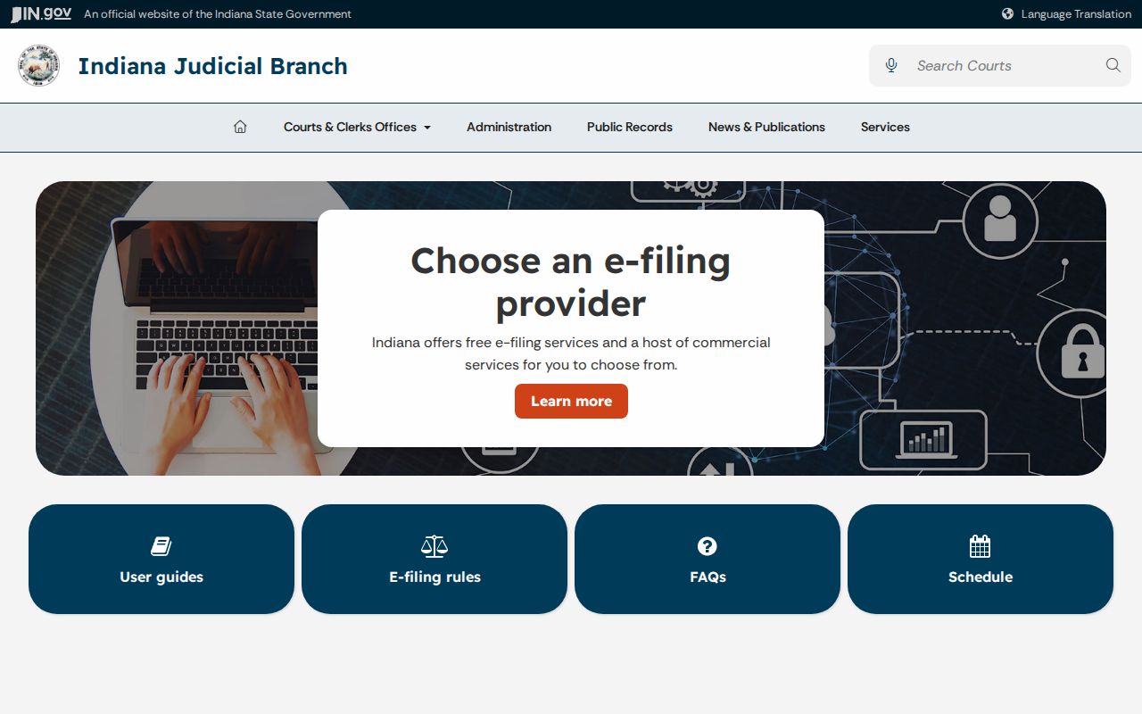 Indiana e-filing overview for Pulaski civil cases