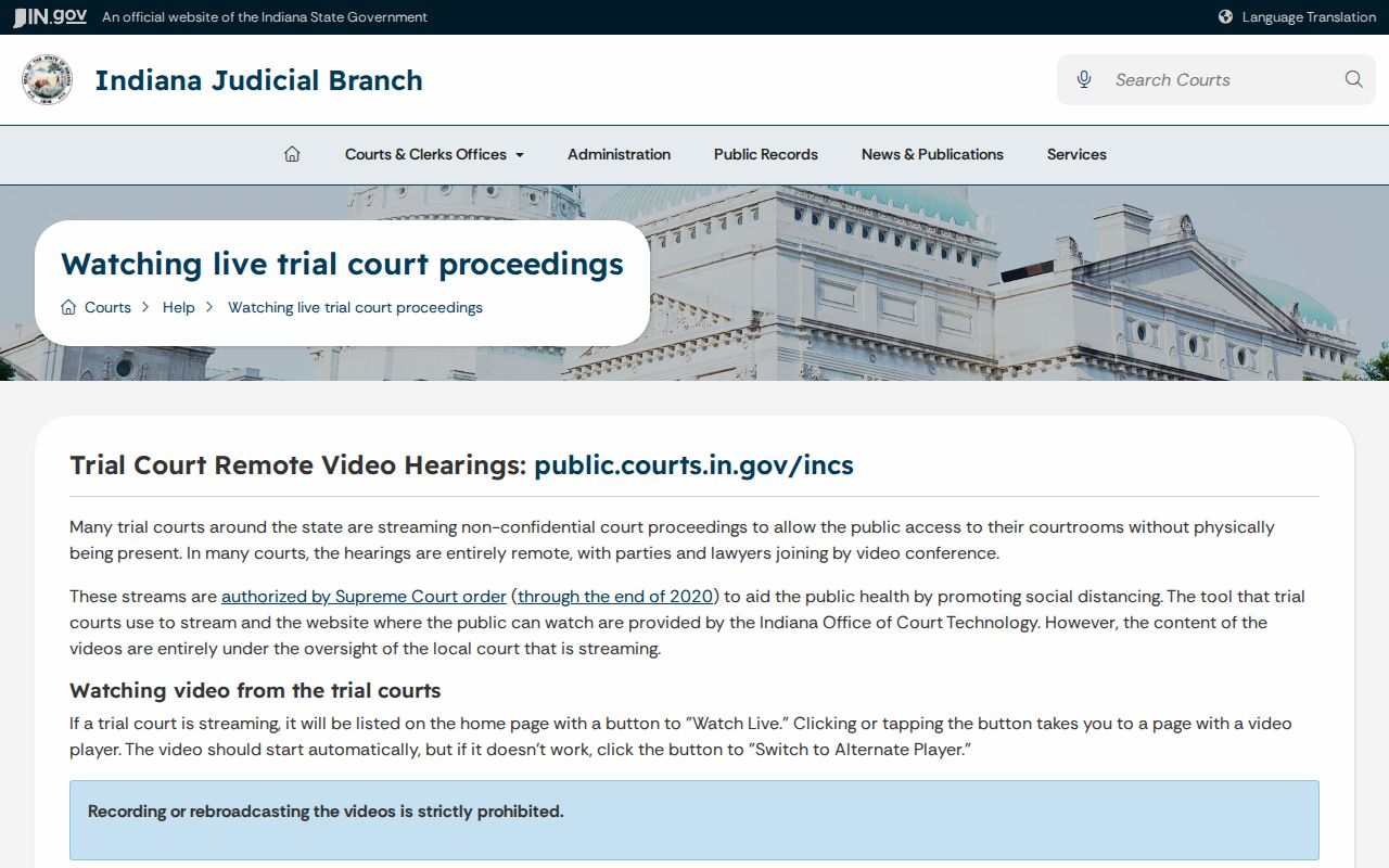 Pulaski County court date stream help