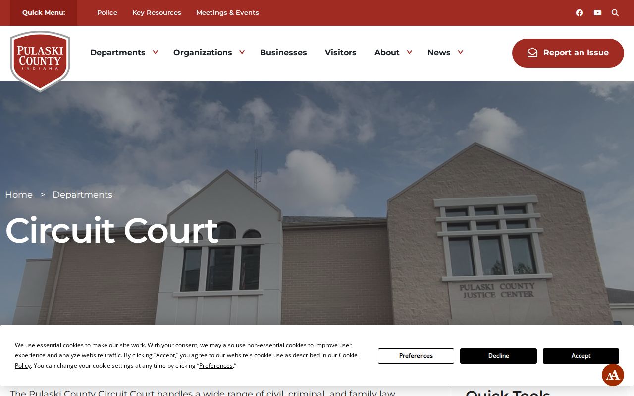 Pulaski Circuit Court official contact page