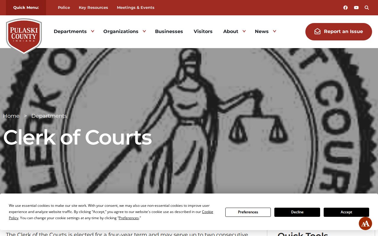 Pulaski County Clerk of Courts official page