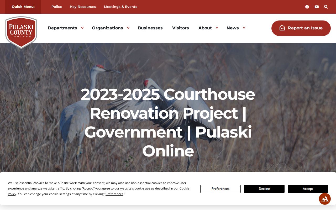Pulaski County courthouse renovation project page