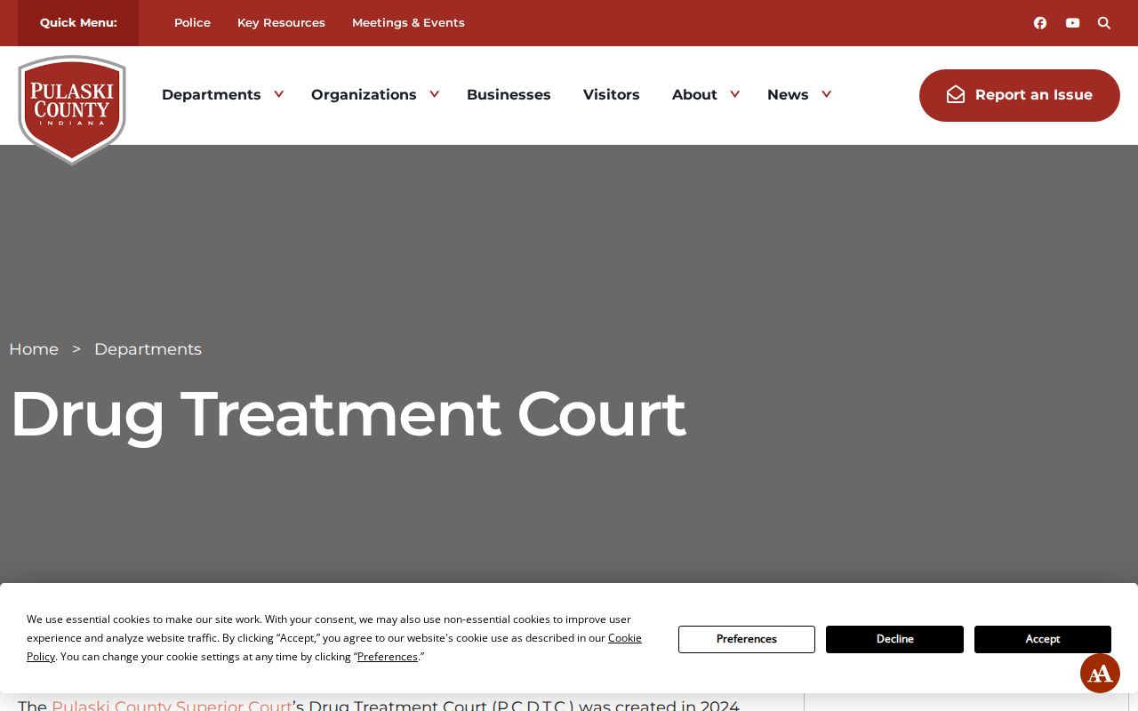 Pulaski County Drug Treatment Court official program page