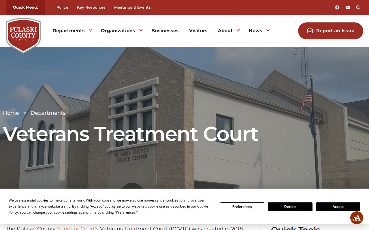 Pulaski County Veterans Treatment Court program page